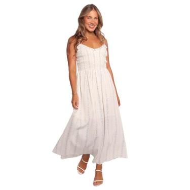 Imagem de Petal & Pup Vestido feminino Dulce Midi azul sonho, Branco, G