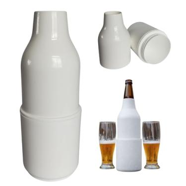 Imagem de Garrafa Porta Cerveja 600ml Fri-Ice Frigela Com Câmara Fria Térmico cor Branco