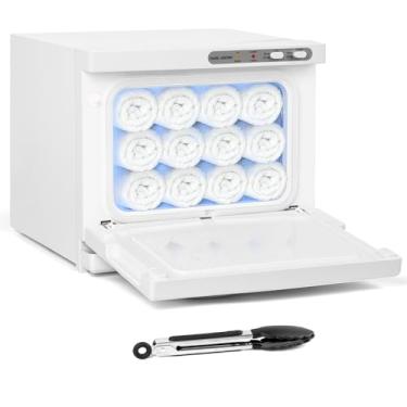Imagem de Armário de toalha quente, aquecedor de toalha branco Yofuly 8L com clipe, máquina profissional de aquecedor de toalhas pequenas para tratamentos faciais SPA salão de beleza barbeiro esteticista