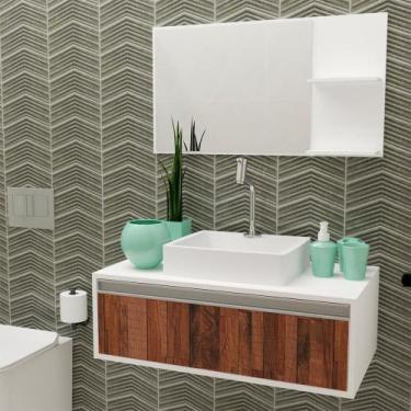 Imagem de Gabinete Para Banheiro Real 80 Western C/cuba + Espelho S/c - GABINETT