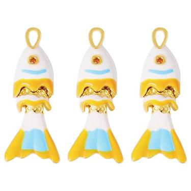 Imagem de Coiris Pingente de Peixe Dourado 3D Animal Marinho DIY Pulseira, Brincos, Miçangas e Decorações para Fazer Joias, Big, Aço inoxidável, Sem Pedra Preciosa