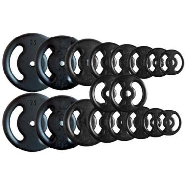 Imagem de Combo com 18 Anilhas de Ferro Fundido - 150 Kg - 2M