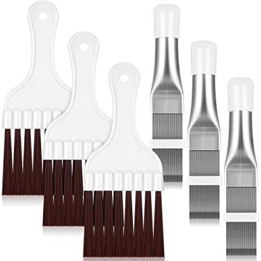 Imagem de Pente de Aletas Condensador Ar Condicionado Escova Limpeza Vassoura para Bobina Geladeira Aleta Metal Ferramenta Reparo Radiador Evaporador