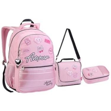 Imagem de Kit Mochila Lancheira Estojo Laptop Coquete ColorUp-Feminino