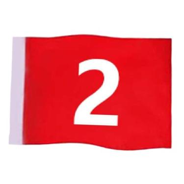 Imagem de KiBcsLic Bandeira de golfe numerada para putting green, acessórios de golfe vermelhos, 49 x 32 cm, para prática no quintal, clube de campo, gramado, presente, 4