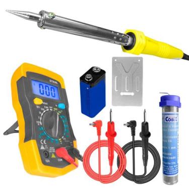 Imagem de Ferro De Solda 60W 127v Com Estanho Solda E Multímetro Kit - Startools