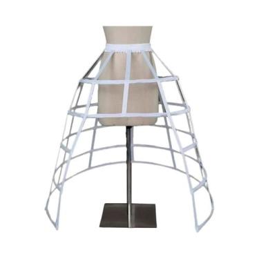 Imagem de Saia De Crinolina Branca Feminina Para O Verão Com 2, 3, 4, 5 Arcos Pa