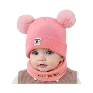 Imagem de Conjunto De Gorro E Cachecol De Inverno Para Bebês Meninos E Meninas, 