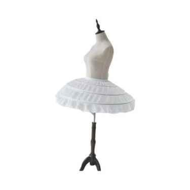 Imagem de Saia De Casamento Branca Com Cintura Elástica E 3 Aros Para Meninas, S