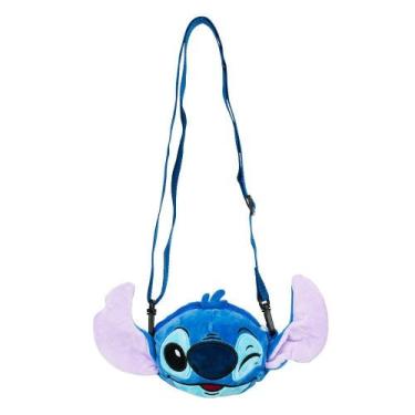 Imagem de Mini Bolsa Rosto Stitch Pelúcia 10x13cm - Disney