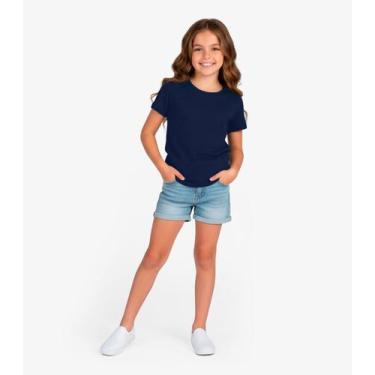 Imagem de Blusa Infantil Manga Curta Básica Soletex Azul, 10, Azul
