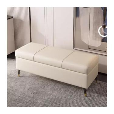 Imagem de Banqueta de sapato para quarto para uso doméstico porta armazenamento entrada sapatos de cabeceira sofá de cabeceira longo pode ser banco final da cama (bege, 80 cm)