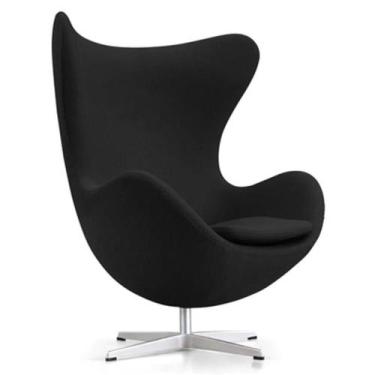 Imagem de Poltrona Egg em Tecido Suede - Personal Decor, Preto