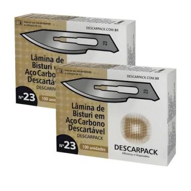Imagem de Kit Com 200 Unidades Lamina De Bisturi Número 23 Descarpack