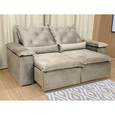 Imagem de Sofá Retrátil Reclinável 2,00 m Bege 201 Athenas