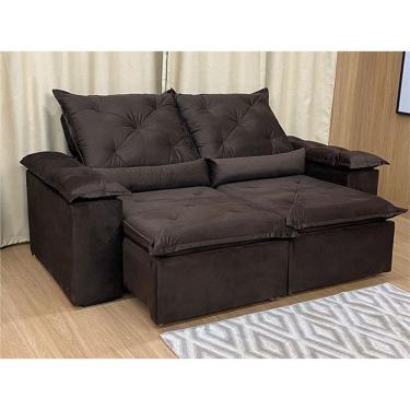 Imagem de Sofá Retrátil Reclinável 2,00 m Marrom 200 Athenas