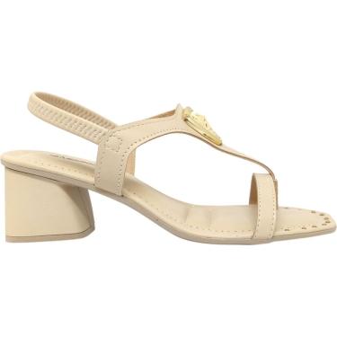 Imagem de Sandália Feminina Casual Dia a Dia Passeio Trabalho Festa Com Pedraria Salto Médio Conforto Mississipi J0261