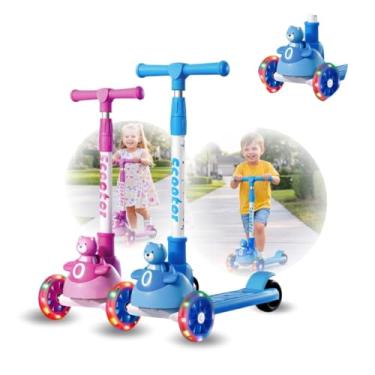 Imagem de Patinete infantil 3 rodas com led ajustável (rosa)