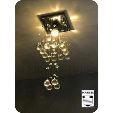 Imagem de Lustre de cristal para vão de escada ou pé direito - Oliveira Lustres