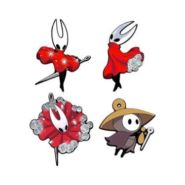 Imagem de Conjunto De Pins Esmaltados Hollow Knight Silksong 4 Peças, Broches De
