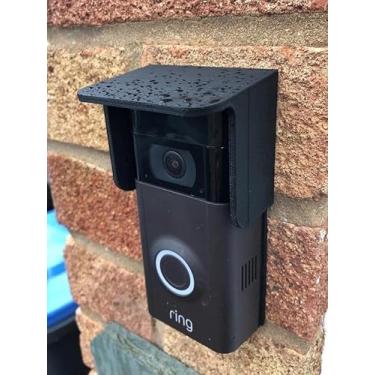 Imagem de Capa de chuva preta para campainha de campainha antirreflexo, capas de proteção contra intempéries de aço para a maioria das campainhas