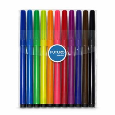 Imagem de FUTURO Escolar Canetas Hidrográficas 12 Cores Vibrantes Ponta Fina Material Escolar Marcador Lavável Caneta Permanente