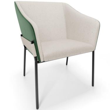 Imagem de Cadeira Para Sala De Jantar Estar Living Olívia L02 Linho Cru Couríssimo Verde