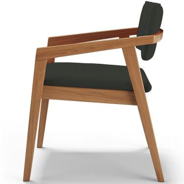 Imagem de Kit 05 Cadeiras Para Sala De Jantar Estar Living Giorgia B04 Linho Verde Musgo