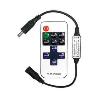 Imagem de Mini Controle Remoto LED Sem Fio RF DC5-24V Com 11 Teclas Para Fita De