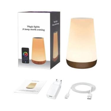 Imagem de Luminária De Mesa RGB Dimmable Com Controle Por Toque, Luz Noturna Int