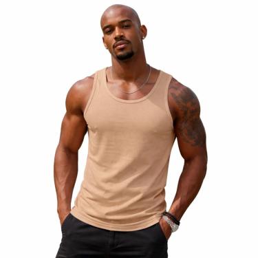 Imagem de Camisa Regata Masculina de Algodão Camiseta Gola Redonda Lisa-Masculino