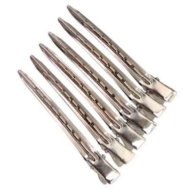 Imagem de Kit 6 Grampos de Cabelo em Metal Barbeiro e Cabeleireiro 9cm