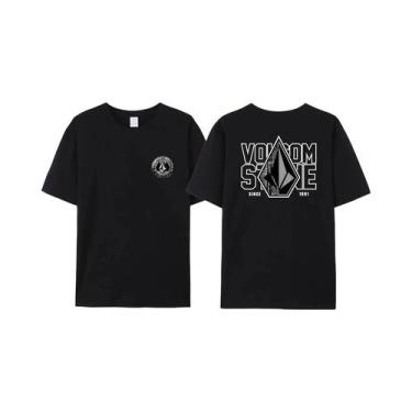 Imagem de Camiseta De Verão Volcom Obsidian Para Homens 100% Algodão Confortável