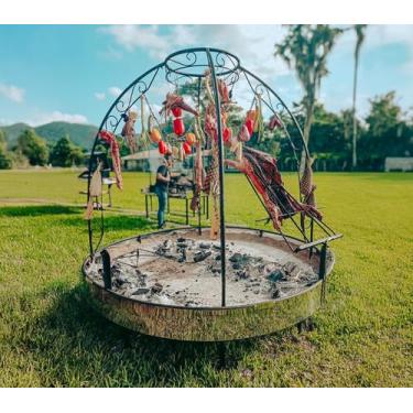 Imagem de Estação de churrasco patagônia 1,3 m parrilla fogo de chão varal anton