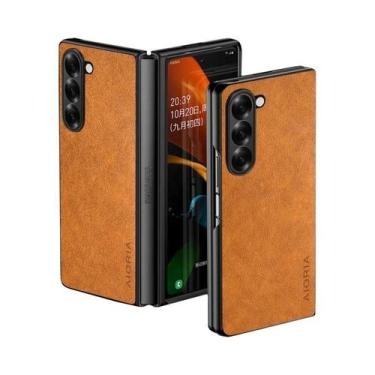 Imagem de Capa De Telefone De Couro Luxuosa Para Samsung Galaxy Z Fold 6 7 5 4 3