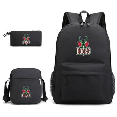 Imagem de Conjunto de mochilas Buck Basketball School de 3 peças para crianças -