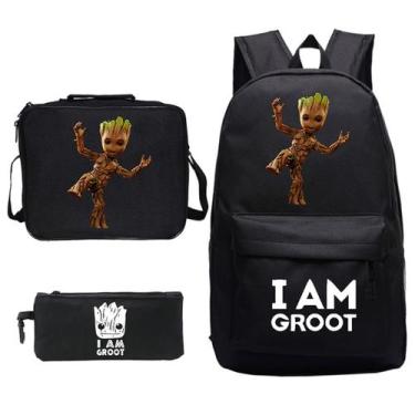 Imagem de Conjunto de mochilas escolares I am Groot Galaxy Baby Groot 3 unidades
