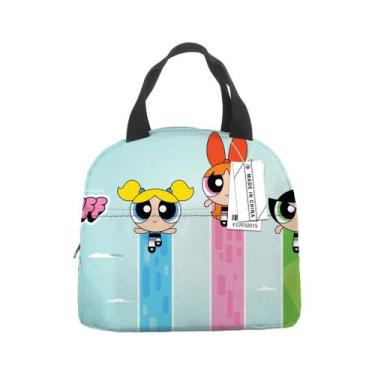 Imagem de Lancheira Powerpuff Girls Anime Tote reutilizável 24x15.5x20cm - yiwei