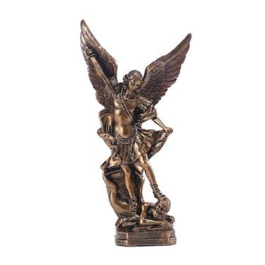 Imagem de Estatueta Saint Milka Angel Matando Demônios Cor de Cobre - yiweisai