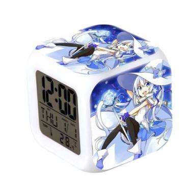 Imagem de Despertador digital LED Hatsunes Square 8x8x8cm para crianças - yiweis