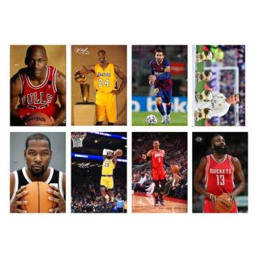 Imagem de Conjunto de impressões artísticas de pôster Kobe Bryant, estrela do ba