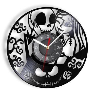 Imagem de Relógio de parede, disco de vinil, Nightmares Christmas, Jack Skelling