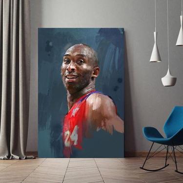 Imagem de Impressão de pôsteres de pintura de parede em tela Kobe Bryant Anime -