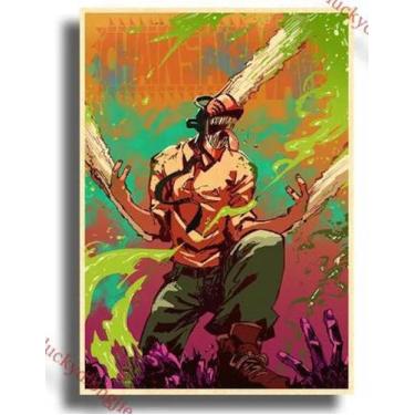 Imagem de Pôsteres de pintura de parede em tela Anime Chainsaws Mans Denjis - yi