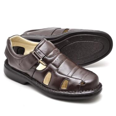 Imagem de Chinelo Ranster Anti Stress Masculino em Couro legítimo Conforto e estilo-Masculino