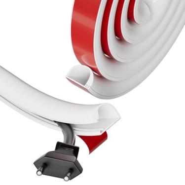 Imagem de Escondedor de parede de silicone para 1 cabo, capas de cabo de abertura lateral para fio na parede, pista de cabos autoadesivos, esconder fio de TV pequeno, mini cabo de TV flexível para TV montada na