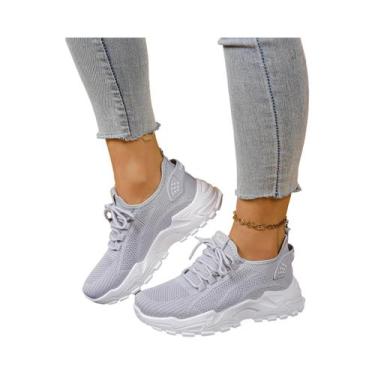 Imagem de Tênis Esportivos Femininos Respiráveis Em Malha, Casuais E Versáteis, 