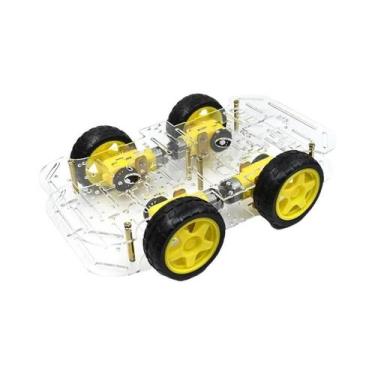 Imagem de Kit De Carro Robô Inteligente 4WD Com Encoder De Velocidade E Caixa De