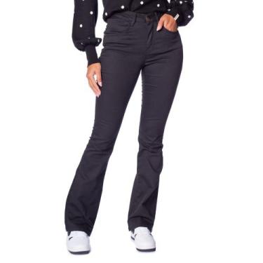 Imagem de Calça de Sarja Feminina Max Denim Flare Premium Preto, Preto, 40