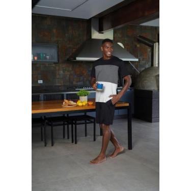 Imagem de Pijama Masculino Curto Viscolycra Preto/Mescla - 268040 - Podiun, M